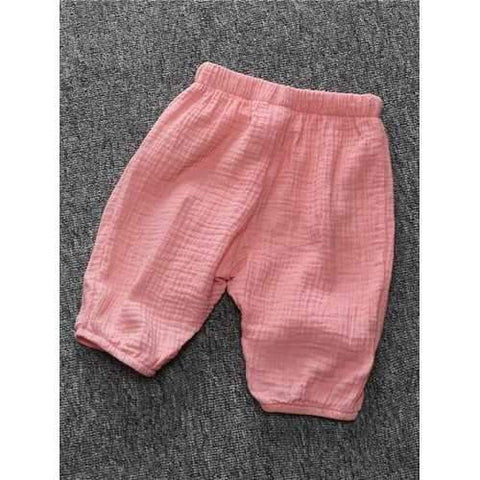 Boys Pleated Solid Color Cotton Cute Pants