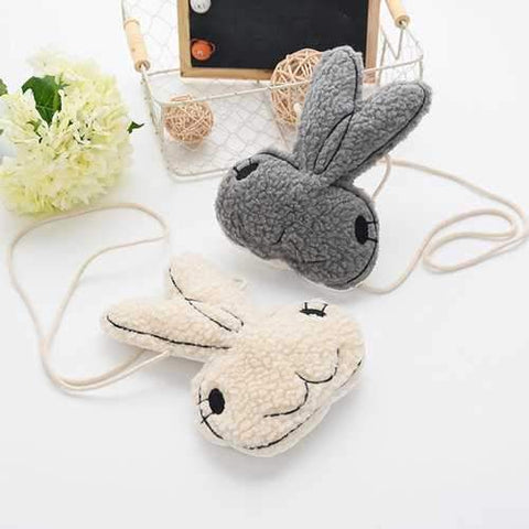 Kindergarten Children Girl Cartoon Rabit Plush Handbag Lovely Soft Shoulder Bag