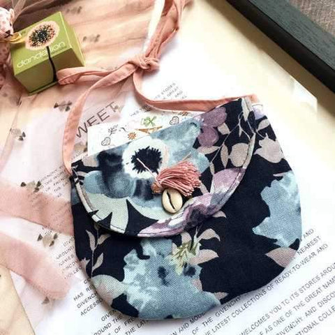 1-3 Years Old Children Lovely Floral Canvas Crossbody Bay Garden Travel Handbag