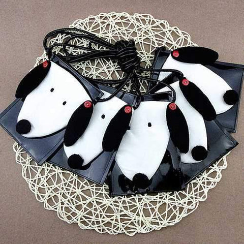 Cartoon Cute White and Black Dog Shoulder Bags Crossbody Bags