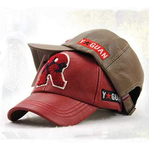 Kids Leather Letter Embroidery Baseball Hat