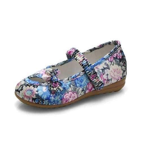 Chinoiserie Embroidered Shoes Bowknot Casual Flats For Girls