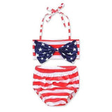 Cute Girls American Flag Star Swimsuit