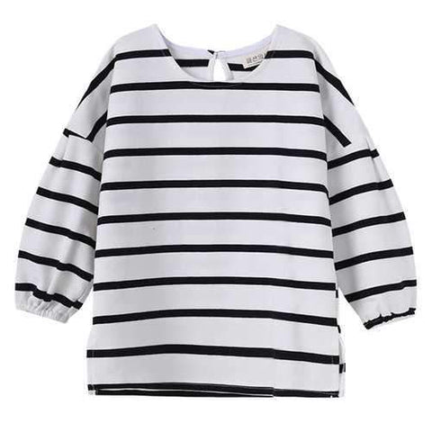 Black and White Stripe Girls T-Shirts