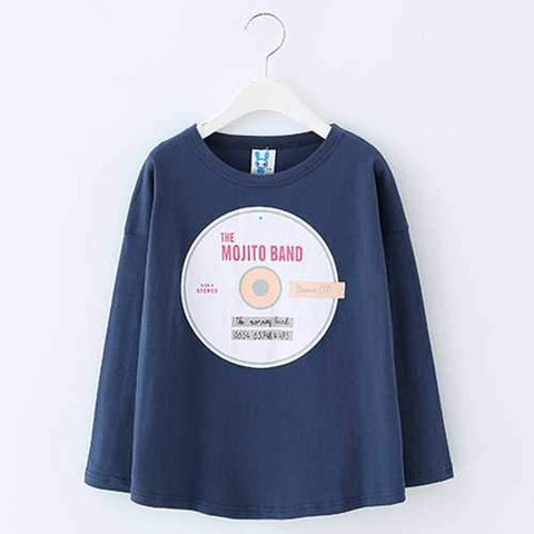 Girls Navy Blue Tees