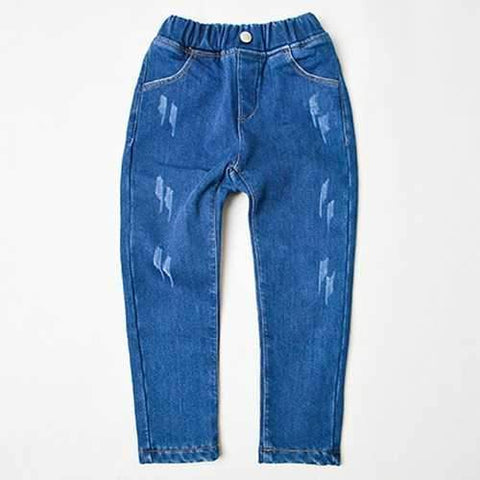 Girls Thicken Warm Blue Jeans