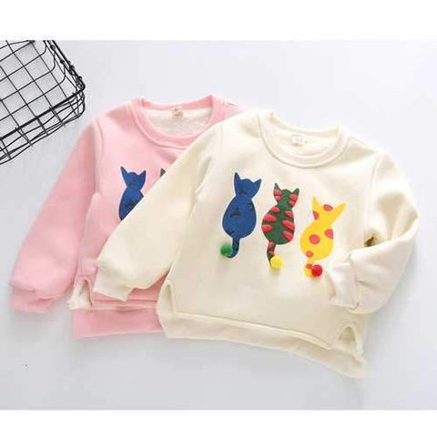 Cartoon Cat Winter Girls Sweater