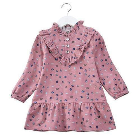 Girls Kids Ruffles Long Sleeve Dresses