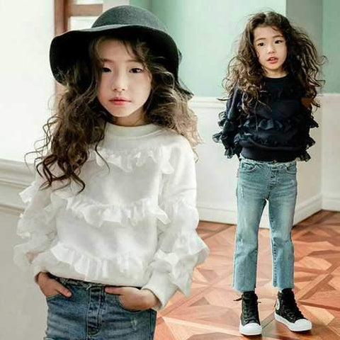 Mesh Ruffles Blouse for Kids Toddler Girls