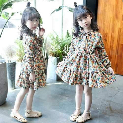 Floral Printed Girls Dress