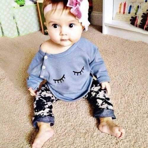 2Pcs Newborn Infant Baby Girls Outfits