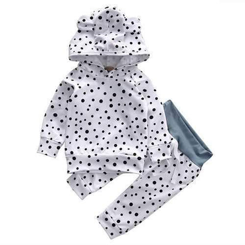 2pcs Polka Dot Unisex Baby Clothing Set