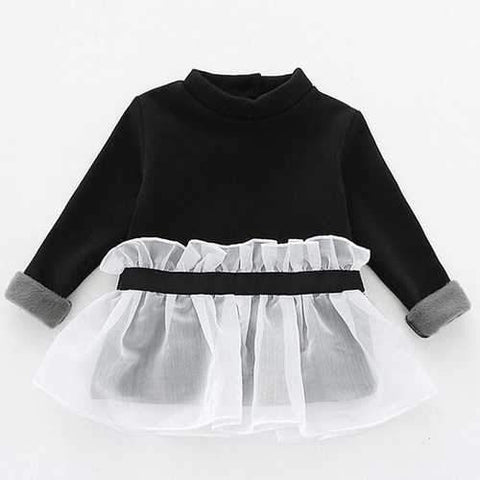 High Collar Warm Kids Girls T-shirt