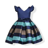 Girls Stripe Princess Party Dresses