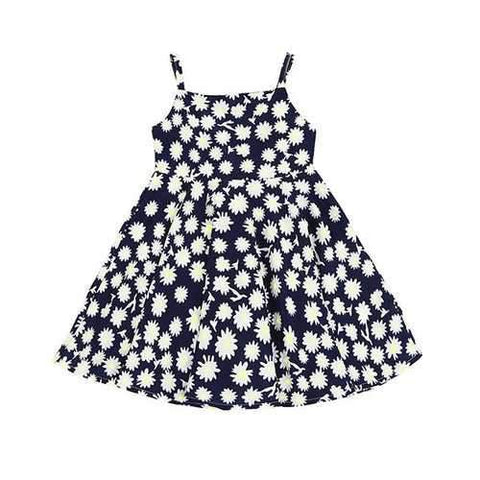 Daisy Printed Girls Sling Dresses