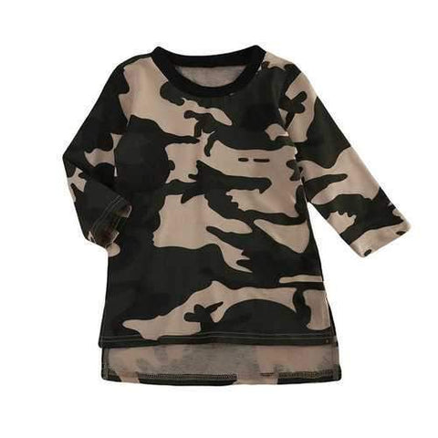 Camouflage Pattern Straight Girls Dresses