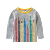 Pencil Printed Boys Long Sleeve T Shirt