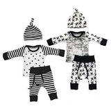 3pcs Stripped Baby Boys Clothing Set