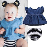 Denim Baby Girls Clothing Set