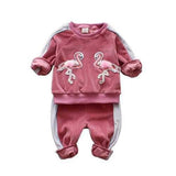 2Pcs Swan Girls Clothing Sets 1-7Y