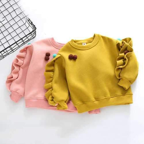 Ruffles Long Sleeve Girls Sweatshirt