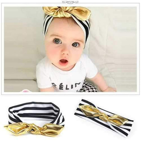 Black Striped Baby Headband