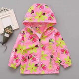 Floral Printed Girl Hooded Coat