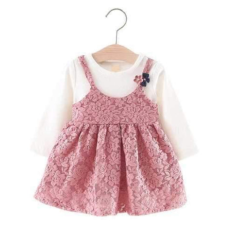 Pink Baby Girl Party Lace Sling Dress