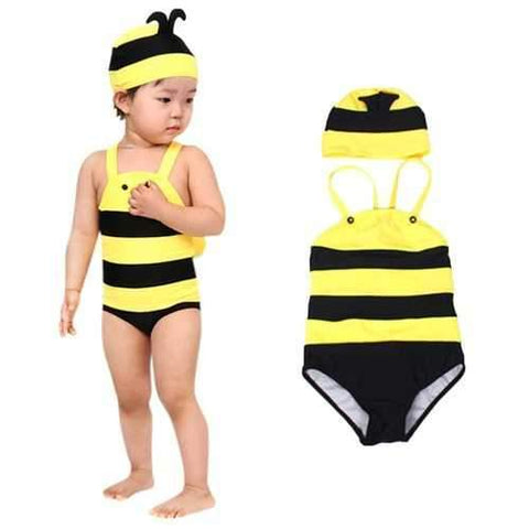 Girl Swimwear with Hat For 3Y-9Y