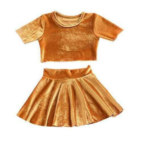 2pcs Velvet Girls Clothing Set