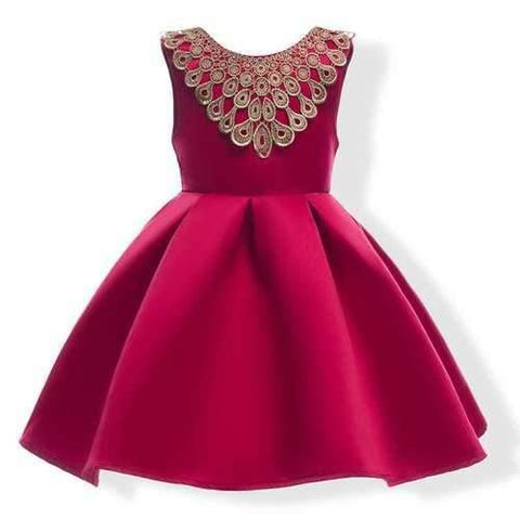 Lace Collar Sleeveless Girl Princess Dress