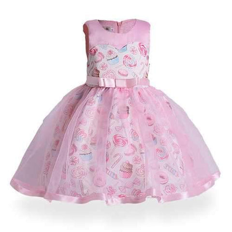 Flower Girl Printed Tulle Dresses