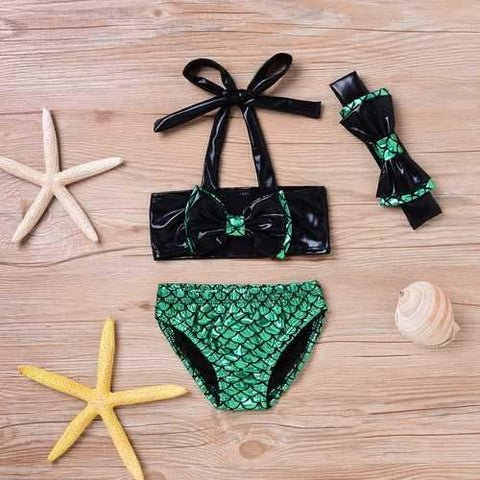 3pcs Baby Girls Mermaid Sequins Bikini