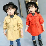 Solid Color Girl Trench Coat 2-9Y