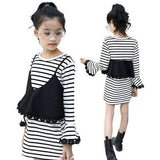 Striped Girls Long Sleeve Dress