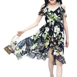 Bohemian Style Floral Girls Dress For 6Y-15Y