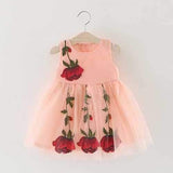 Rose Flower Patch Design Baby Girls Dress