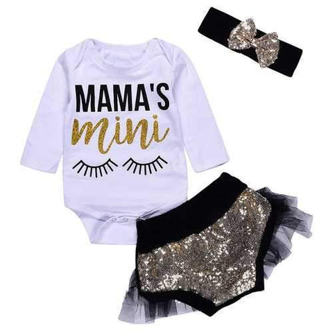 3PCS Newborn Baby Girls Outfit Romper Set