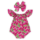 Watermelon Printed Girls Romper