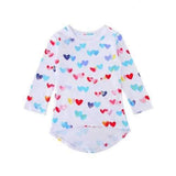 Heart Pattern Girls Long Sleeve Dress