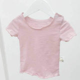 Brief Solid Color Cotton Toddler Girls Tops