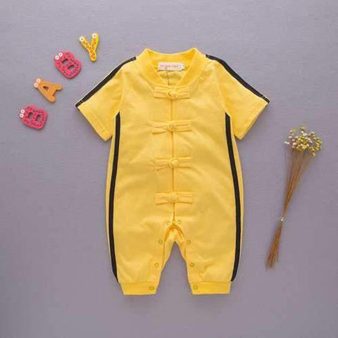 Pink/Yellow Bruce Lee Style Baby Romper