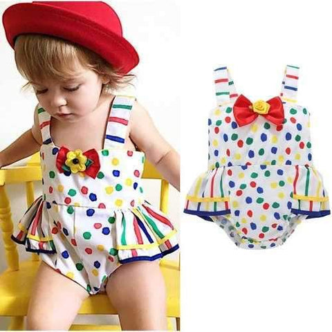 Polka Dot with Ruffles Baby Girls Romper