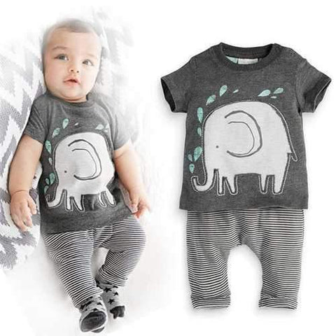 2Pcs/Set Elephant Newborn Baby Clothing Set