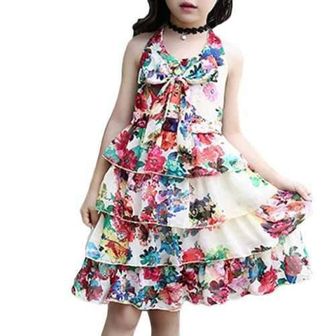 Bohemia Girls Sleeveless Floral Dress