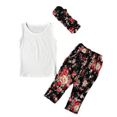 3Pcs Printed Girls Kids Clothing Set