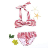 Stripe Printed Girls Bikini Set