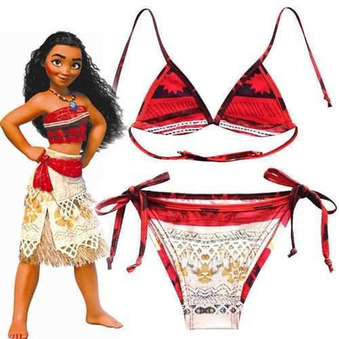 Bohemian Style Moana Girls Strap Bikini Set