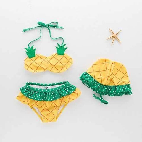 3Pcs Baby Girls Pineapple Bikini Set