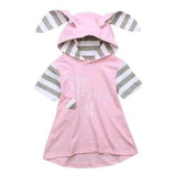 Bunny Ear Girls Hooded Dresses